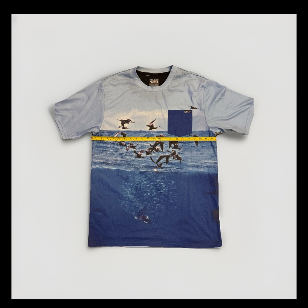 Pelagic Black Label Blue and Gray Short Sleeve Tee Nautical Design 113
